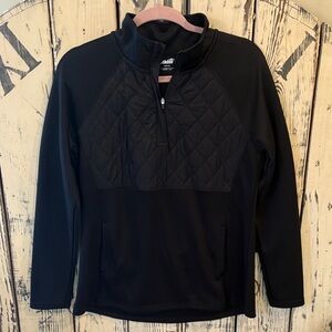 Avia Black Quilted Half-Zip Top